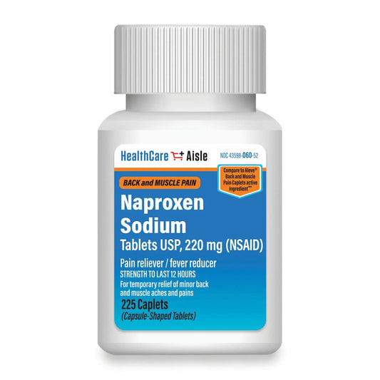 HealthCareAisle Naproxen Sodium, 220 mg - 225 caplets - Back and Muscle Pain Reliever, Up to 12 Hours of Relief HealthCareAisleBuy Supplements Australia