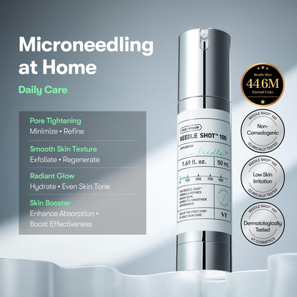 VT COSMETICS CICA Reedle Shot 100, Spicule Microneedling Serum for Pore Care & Exfoliation, Exosome, Centella Asiatica for Glass Skin