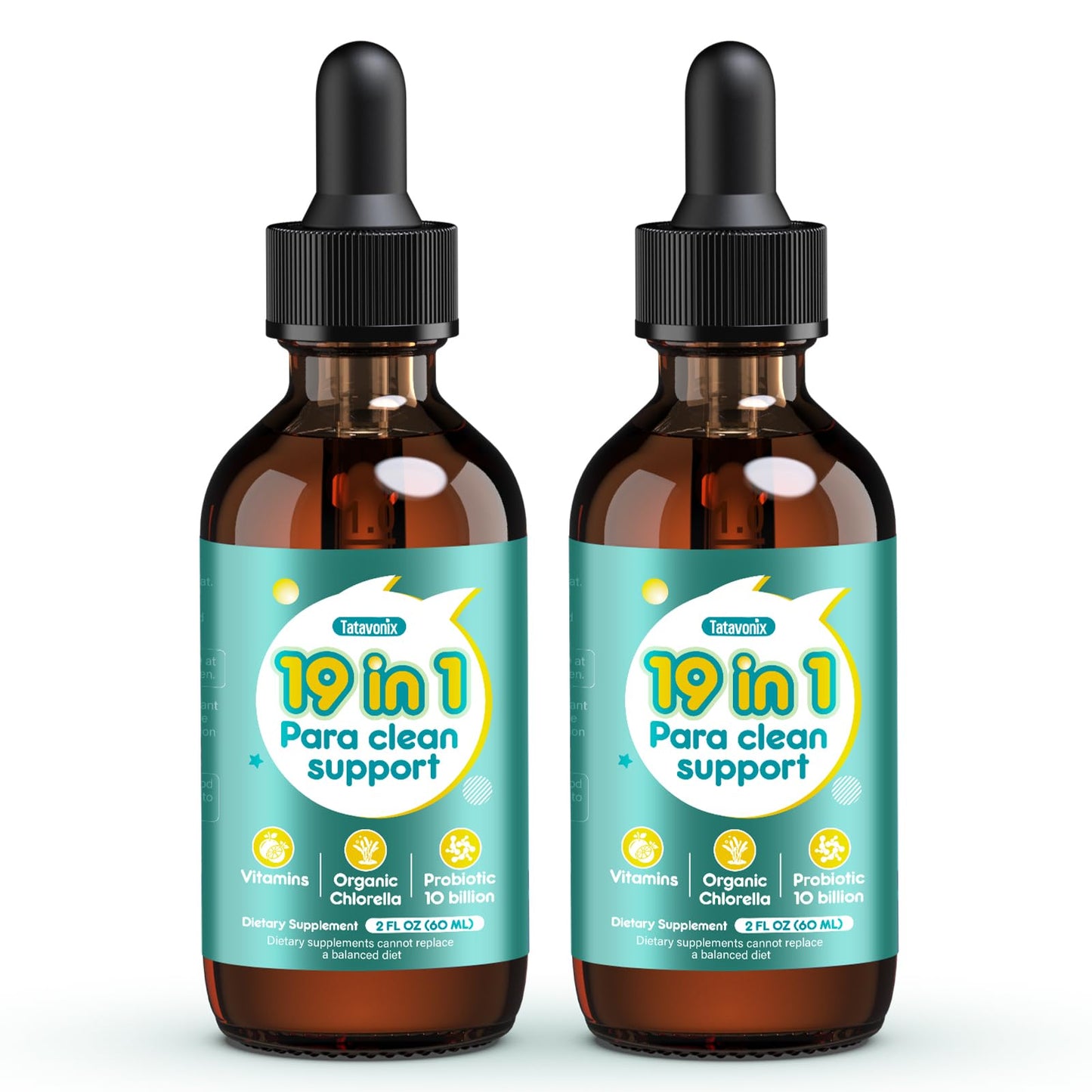 Tatavonix 19 in 1 Herbal Gut Cleanse Drops – Wormwood, Black Walnut, Chlorella 250mg, 10B Probiotics, Clove & Oregano – Liquid Detox Support for Adults & Kids, Alcohol-Free, 4oz TatavonixBuy Supplements Australia