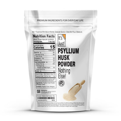 It's Just! - Psyllium Husk Powder, Easy Mixing Dietary Fiber, Cleanse Your Digestive System