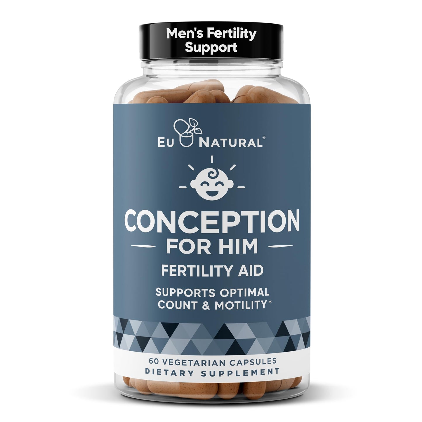 Eu Natural Conception for Him - Male Fertility Supplements with Ashwagandha, Folate & Zinc - Sperm Count, Motility & Strength Support - Fertility Support for Men, 60 Vegetarian Capsules Eu NaturalBuy Supplements Australia