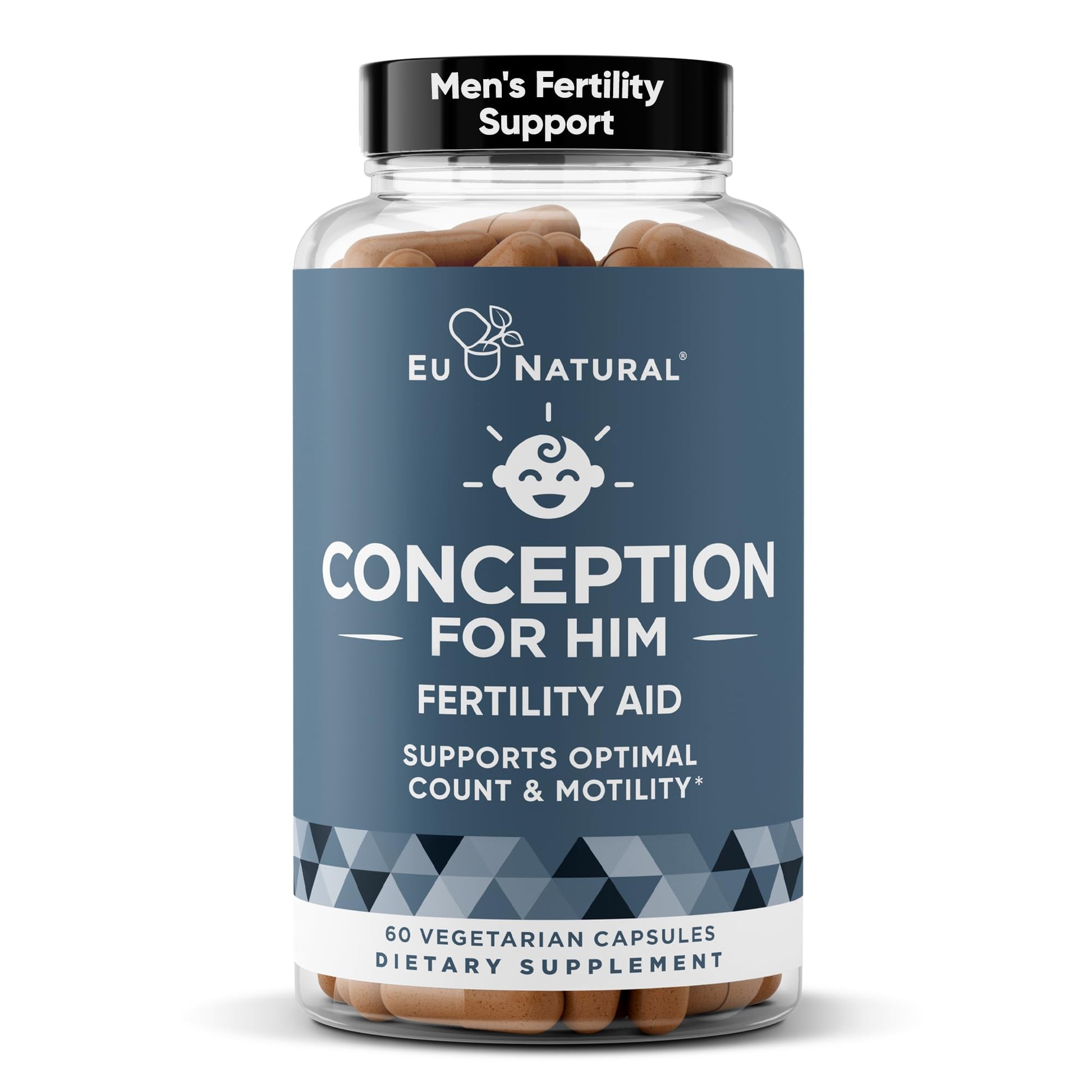 Eu Natural Conception for Him - Male Fertility Supplements with Ashwagandha, Folate & Zinc - Sperm Count, Motility & Strength Support - Fertility Support for Men, 60 Vegetarian Capsules Eu NaturalBuy Supplements Australia
