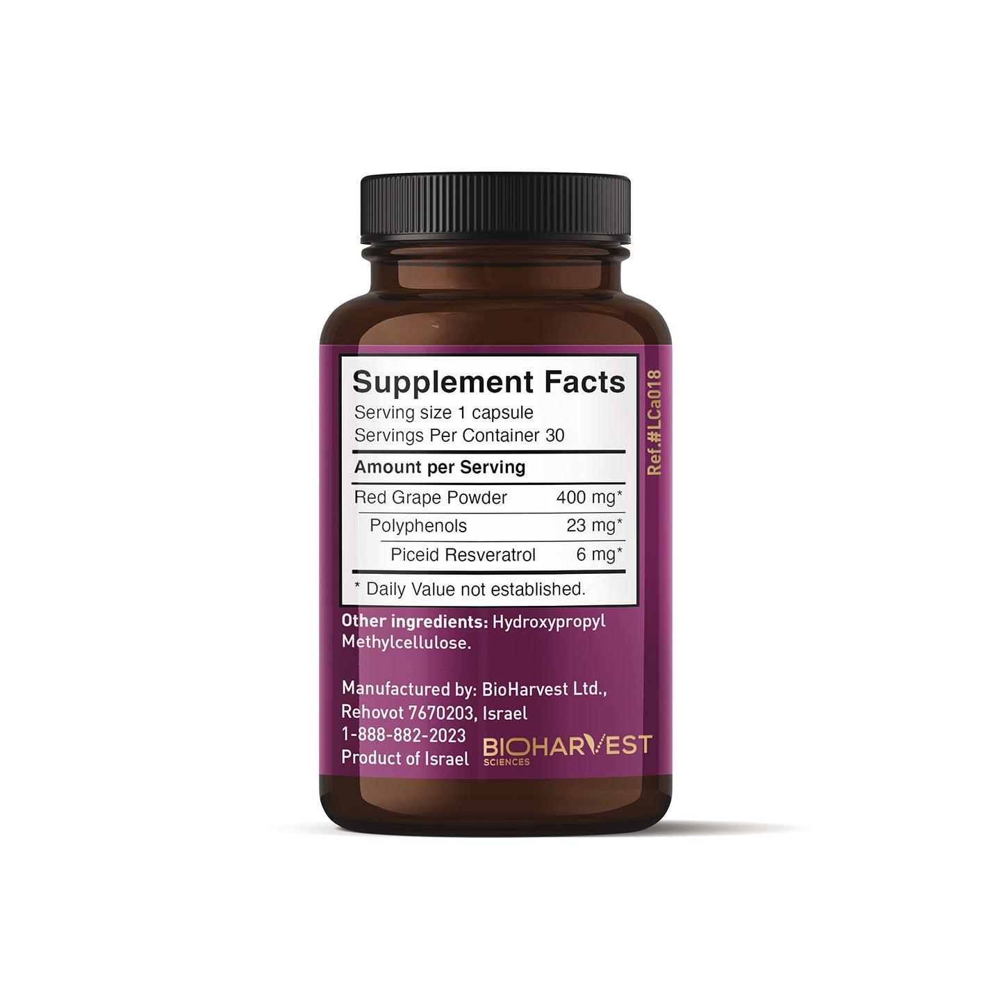 VINIA Piceid Resveratrol Supplement Capsules. Increases Blood Flow and Nitric Oxide. Blood Pressure and Heart Health Support