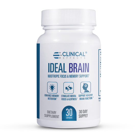 Clinical Effects Ideal Brain - Dietary Supplement for Nootropic Focus and Memory Support - 30 Capsules - B Vitamins, GABA, Alpha-GPC - Helps Support Mental Focus, and Optimal Brain Function Clinical EffectsBuy Supplements Australia