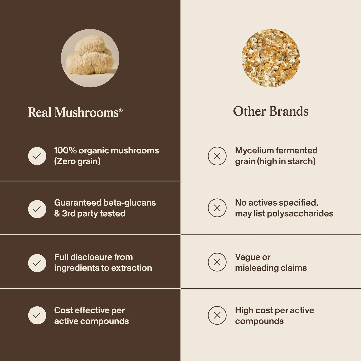 Real Mushrooms Lions Mane Mushroom Cognition (120 Capsules) Lions Mane Mushroom Powder Extract Capsules