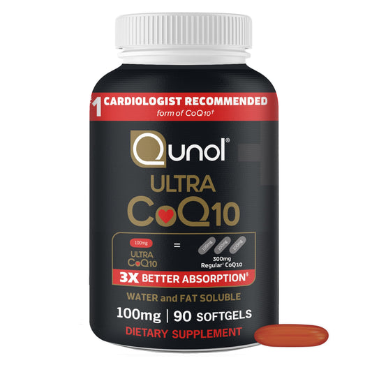 Qunol Ultra CoQ10 100mg Softgels- 3x Better Absorption, Antioxidant for Heart Health & Energy Production, Coenzyme Q10 Vitamins