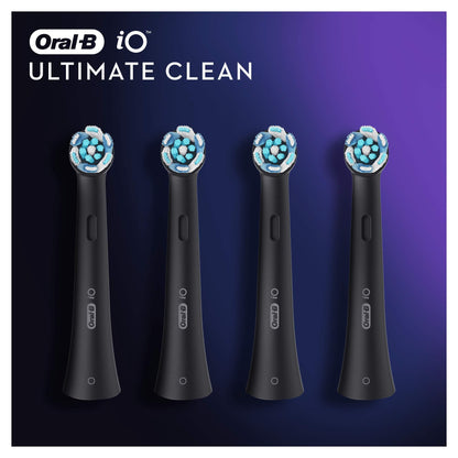 Oral-B iO Ultimate Clean Electric Toothbrush Head, Twisted & Angled Bristles for Deeper Plaque Removal, Pack of 4,