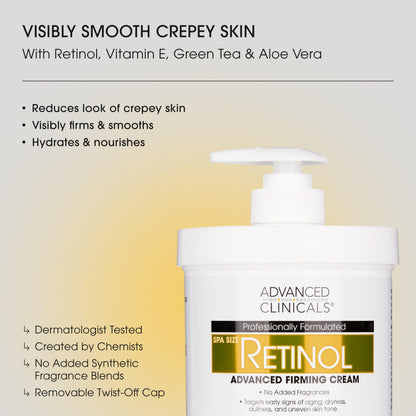 Advanced Clinicals Retinol Body Lotion & Face Moisturizer | Visible Anti Aging Skin Care Retinol Body Cream For Women & Men Targets Look Of Fine Lines