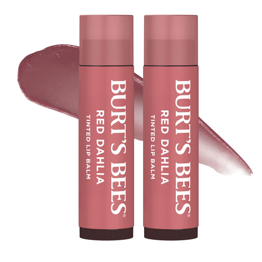 Burt's Bees Lip Tint Balm with Long Lasting 2 in 1 Duo Tinted Balm Formula, Color Infused with Deeply Hydrating Shea Butter for a Natural Looking Buildable Finish, Fiery Red Dahlia (2-Pack) Burt's BeesBuy Supplements Australia