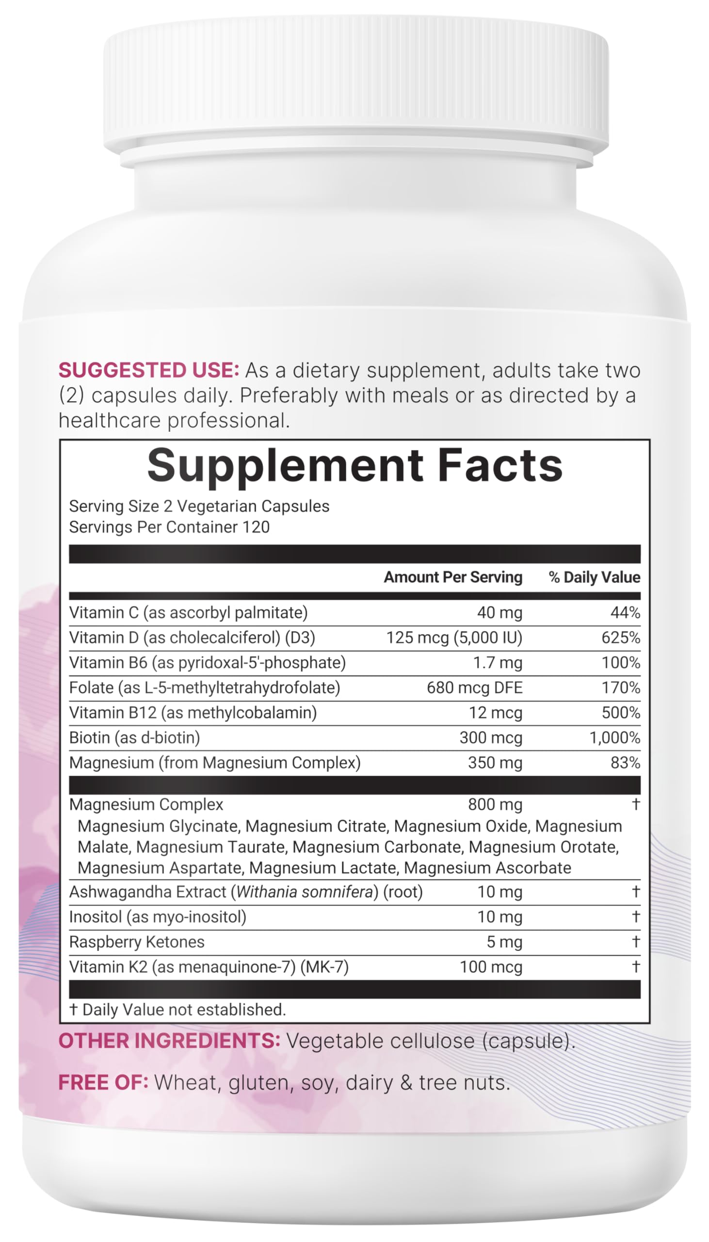 Magnesium Complex for Women, 240 Vegetarian Capsules | 20-in-1 Formula - Magnesium Blend with Vitamin D3, K2, Ashwagandha & More | Filler Free, Non-GMO Micro Ingredients buy supplements Au