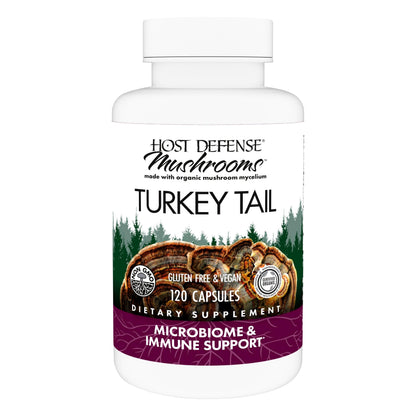 Host Defense Turkey Tail Capsules - Digestive Health & Immune Response Support Supplement - Mushroom Supplement for Gastrointestinal
