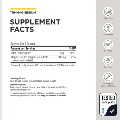 Integrative Therapeutics Tri-Magnesium - Supports Cellular Energy & Energy Metabolism - Magnesium Supplement for Heart & Nerve Health Support