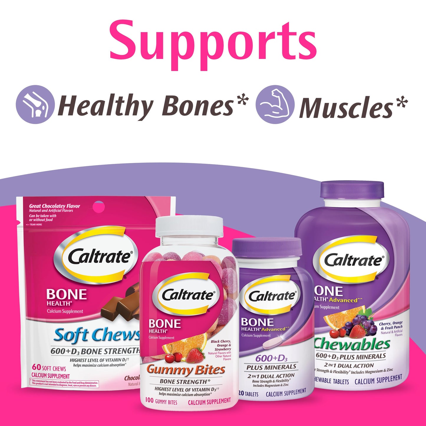 Caltrate 600 Plus D3 Plus Minerals Calcium and Vitamin D Supplement Tablets, Bone Health and Mineral Supplement for Adults - 165 Count