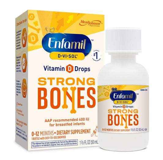 Enfamil Baby Vitamin D-Vi-Sol Liquid Supplement Drops for Infants, Supporting Strong Teeth & Bones in Newborn Babies, Easy-to-Use
