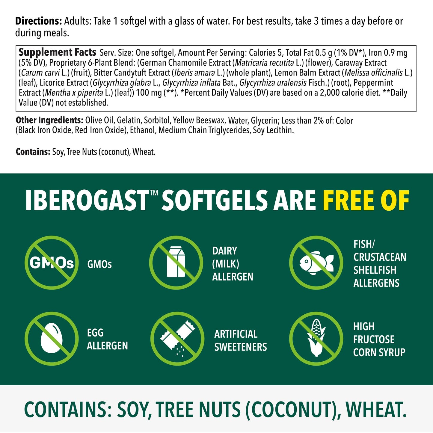 Iberogast Softgels, Herbal Relief of Stomach Upsets: Occasional Indigestion, Bloating, Gas, Nausea, Upset Stomach; 6-Herb Blend with Iberis Amara, Peppermint, Licorice, Lemon Balm; 30ct Iberogast buy supplements Au