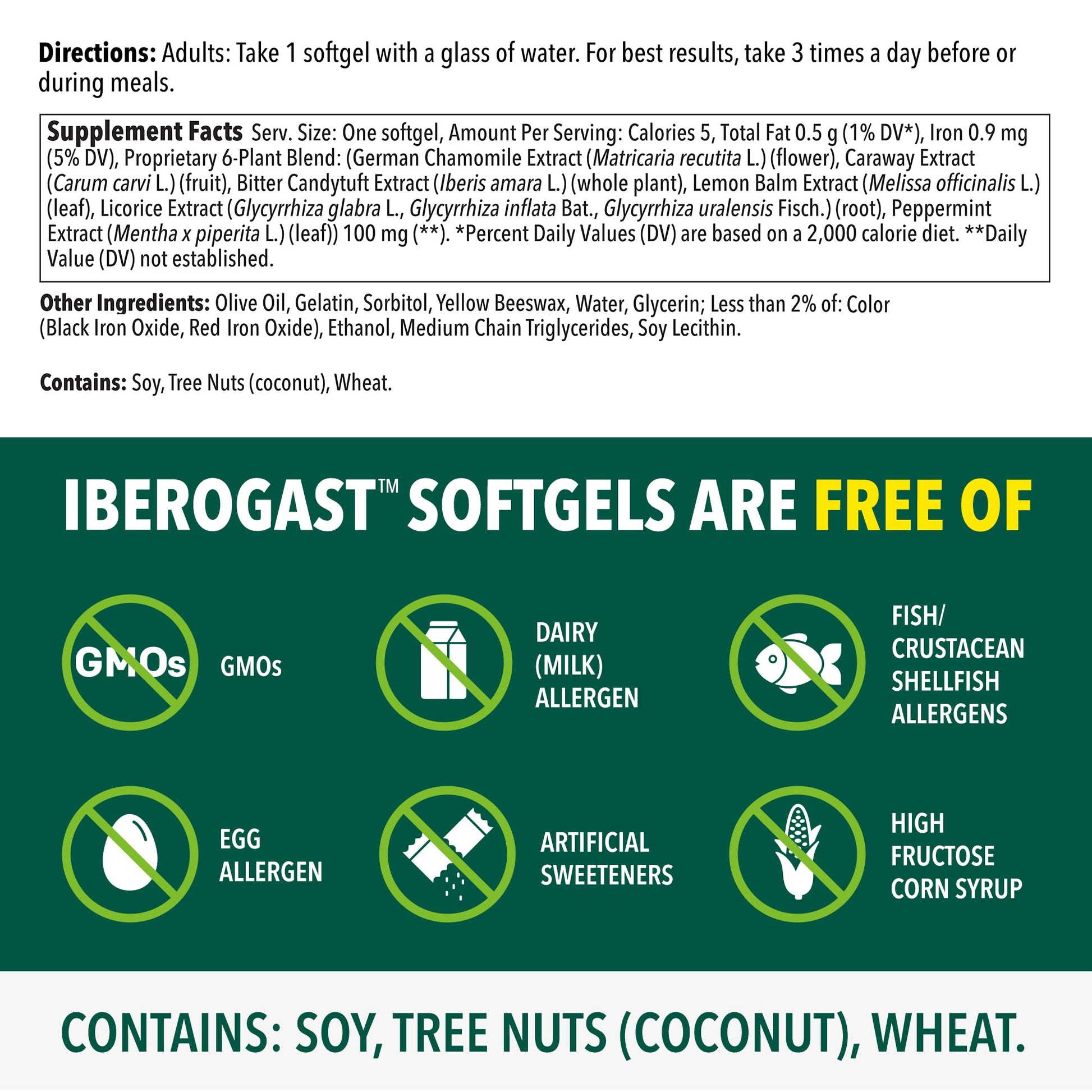 Iberogast Softgels, Herbal Relief of Stomach Upsets: Occasional Indigestion, Bloating, Gas, Nausea, Upset Stomach; 6-Herb Blend with Iberis Amara, Peppermint, Licorice, Lemon Balm; 30ct Iberogast buy supplements Au