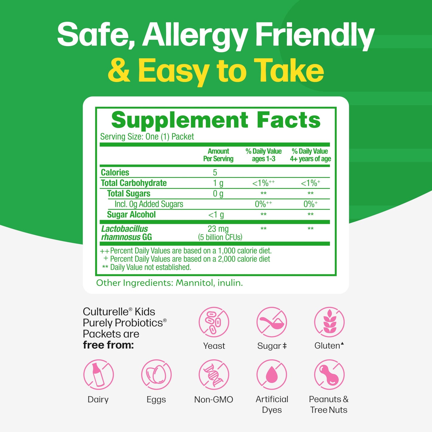 Culturelle Kids Daily Probiotic Packets for Kids, (Ages 3+) - 50 Count – From the #1 Pediatrician-Recommended Brand – Flavorless Daily Probiotics