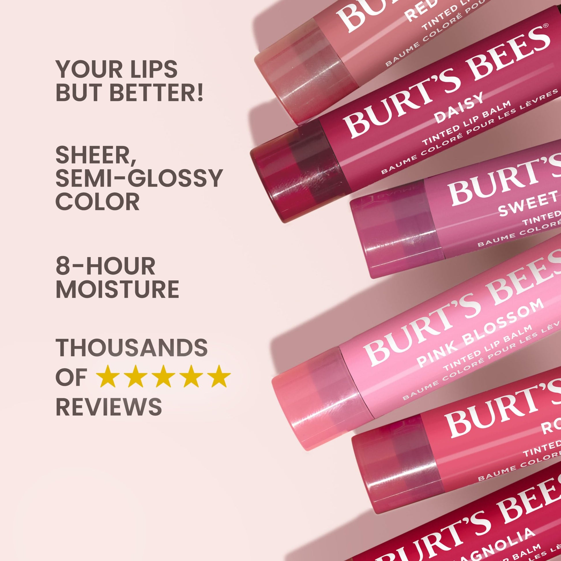 Burt's Bees Lip Tint Balm with Long Lasting 2 in 1 Duo Tinted Balm Formula, Color Infused with Deeply Hydrating Shea Butter for a Natural Looking Buildable Finish, Fiery Red Dahlia (2-Pack) Burt's BeesBuy Supplements Australia