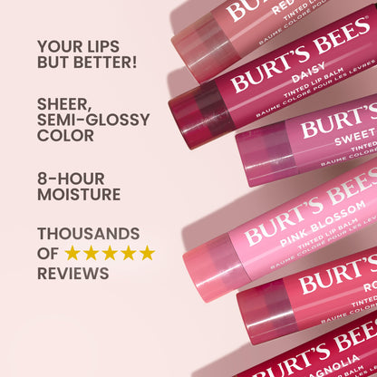 Burt's Bees Lip Tint Balm with Long Lasting 2 in 1 Duo Tinted Balm Formula, Color Infused with Deeply Hydrating Shea Butter for a Natural Looking Buildable Finish, Fiery Red Dahlia (2-Pack) Burt's BeesBuy Supplements Australia
