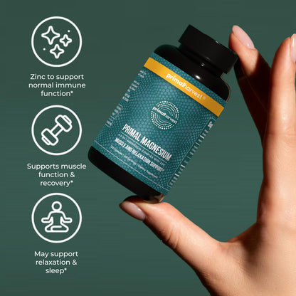 Magnesium Supplement Complex 310mg by Primal Harvest with Magnesium Glycinate, Citrate, Malate, and Zinc 120 Capsules