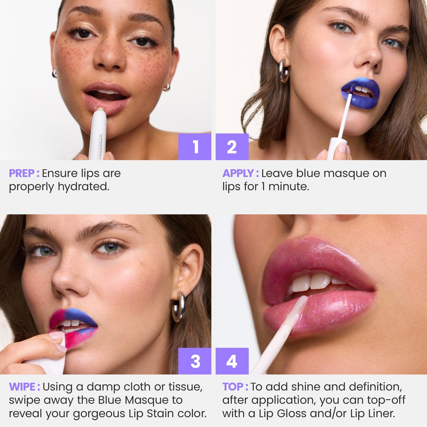 Wonderskin Wonder Blading All Day Lip Stain Peel Off Masque - Long Lasting, Waterproof and Transfer Proof Nude Lip Tint, Matte Finish Peel Off Makeup (Adore Masque)