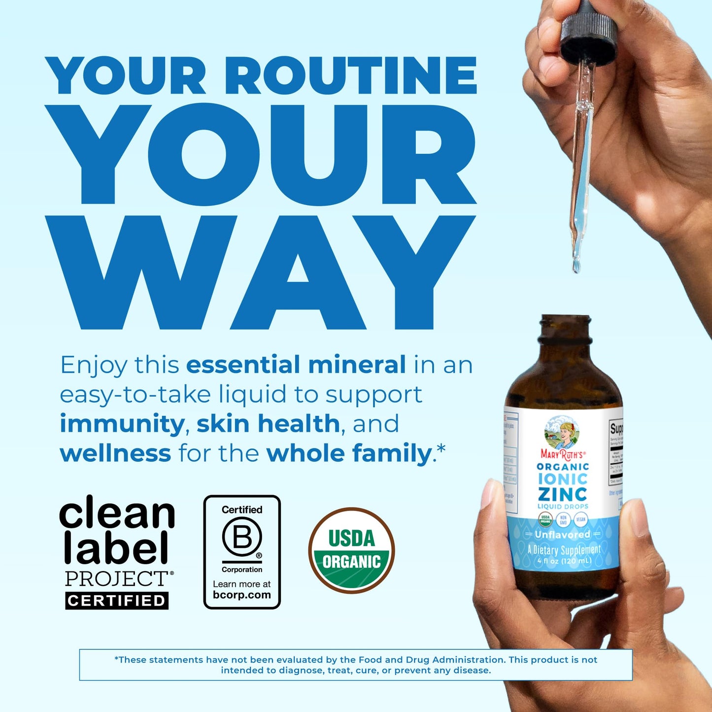 MaryRuth's Organic Liquid Zinc Supplement for Kids & Adults | Immune Support | Skin Health | Antioxidant | Cellular Metabolism | Zinc Sulfate
