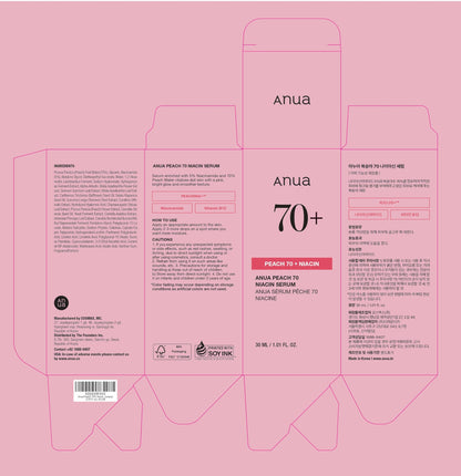 Anua Peach 70 Niacinamide Serum, Daily Glow Serum For Face, Skin Tone & Dullness Care with Vitamin B12, Lightweight