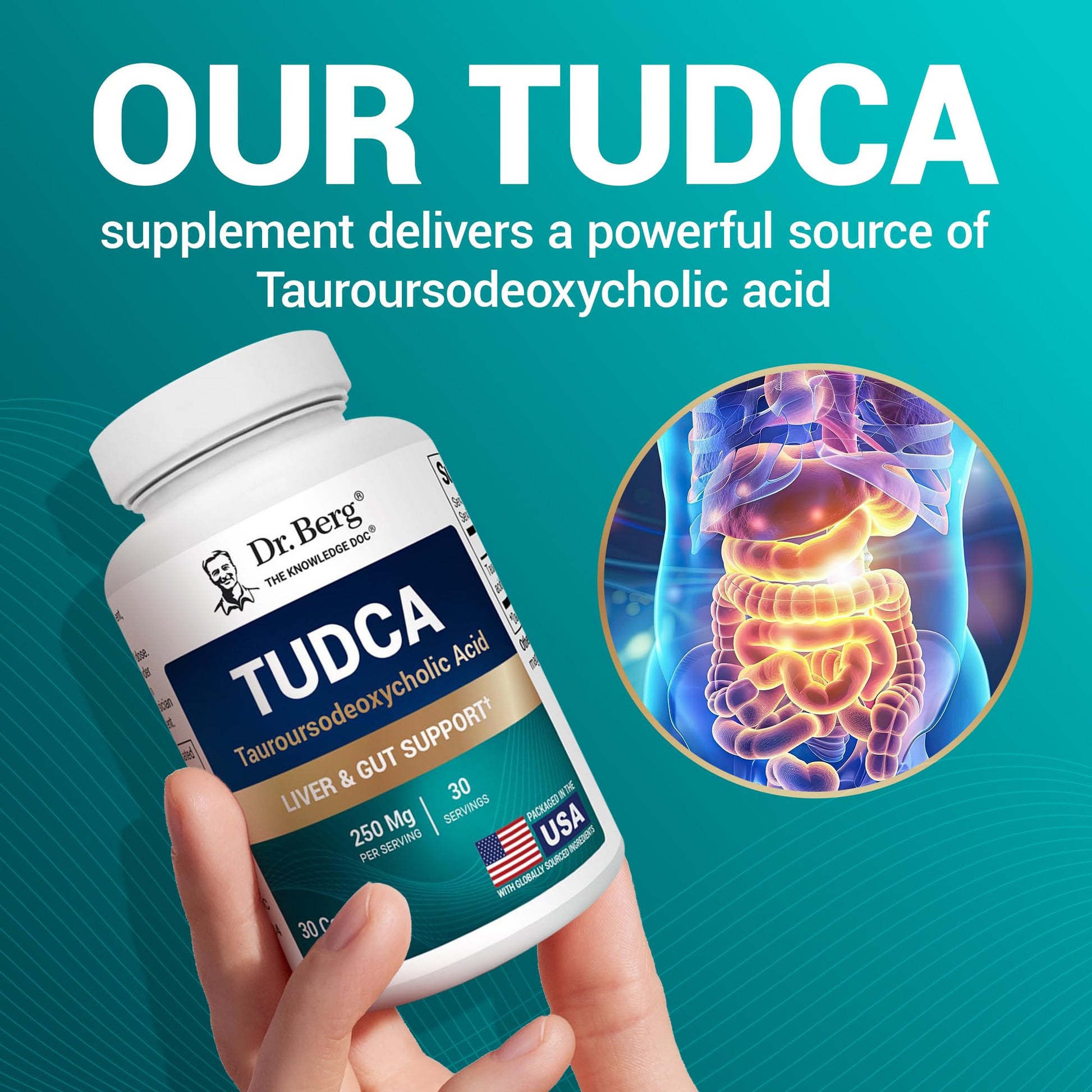 Dr. Berg TUDCA Supplement (Tauroursodeoxycholic Acid) - Powerful Formula for Liver Health, Bile Flow, Gallbladder Support, and Digestive Health* - 30 Capsules Dr. Berg NutritionalsBuy Supplements Australia