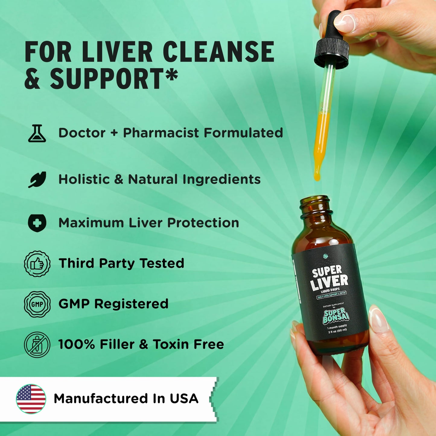 SuperBonsai Super Liver Support with Milk Thistle - All Natural Liver Cleanse Detox & Repair Aid - Doctor-Formulated Liver Supplement