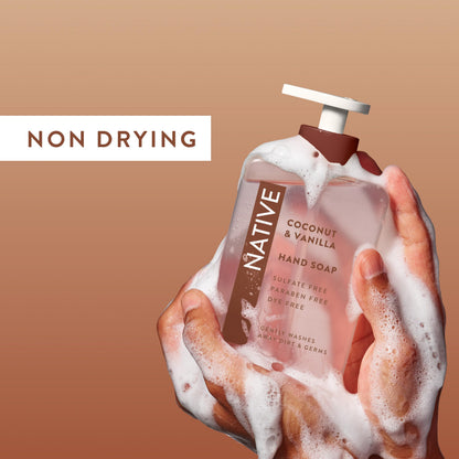 Native Liquid Hand Soap, Coconut & Vanilla Scent, Non-Drying Formula for Soft, Smooth Hands
