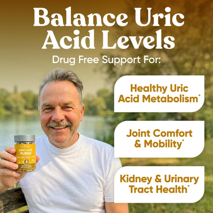 Eu Natural Purge Uric Acid Flush - Eat & Drink What You Want - Uric Acid Support for Joints & Mobility with Celery Seed