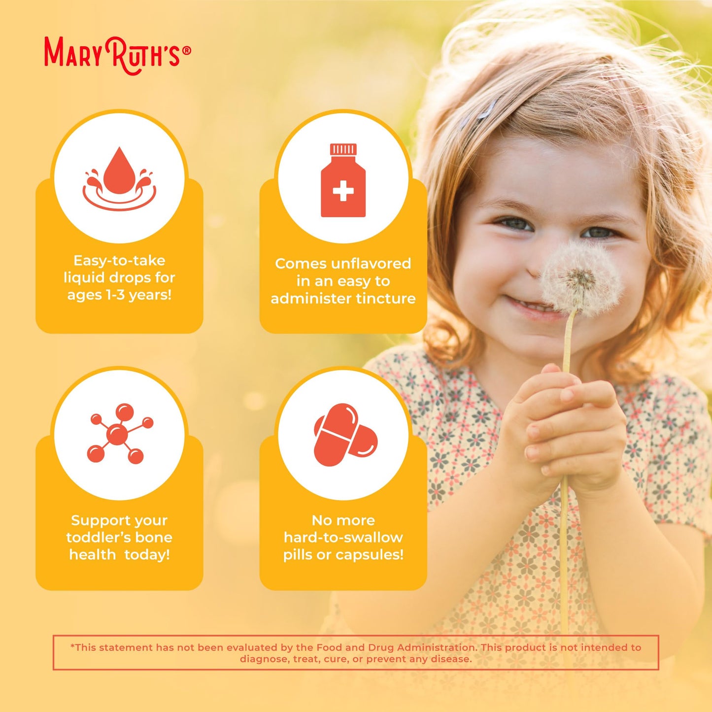 MARYRUTH'S Organics Vitamin D3 | Vitamin K2 | Vitamin D3 K2 Drops | K2 D3 Vitamin Liquid Supplement for Toddlers | Kids Supplement for Calcium Absorption