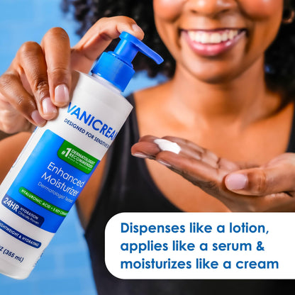 Vanicream Enhanced Moisturizer, 12 fl oz, Formulated without Common Irritants, Body Moisturizer, All-Day Hydration with Hyaluronic Acid