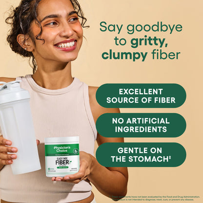 Physician's CHOICE Easy Mix Fiber for Digestive Health & Regularity - No Grit, Sugar Free, & Tasteless