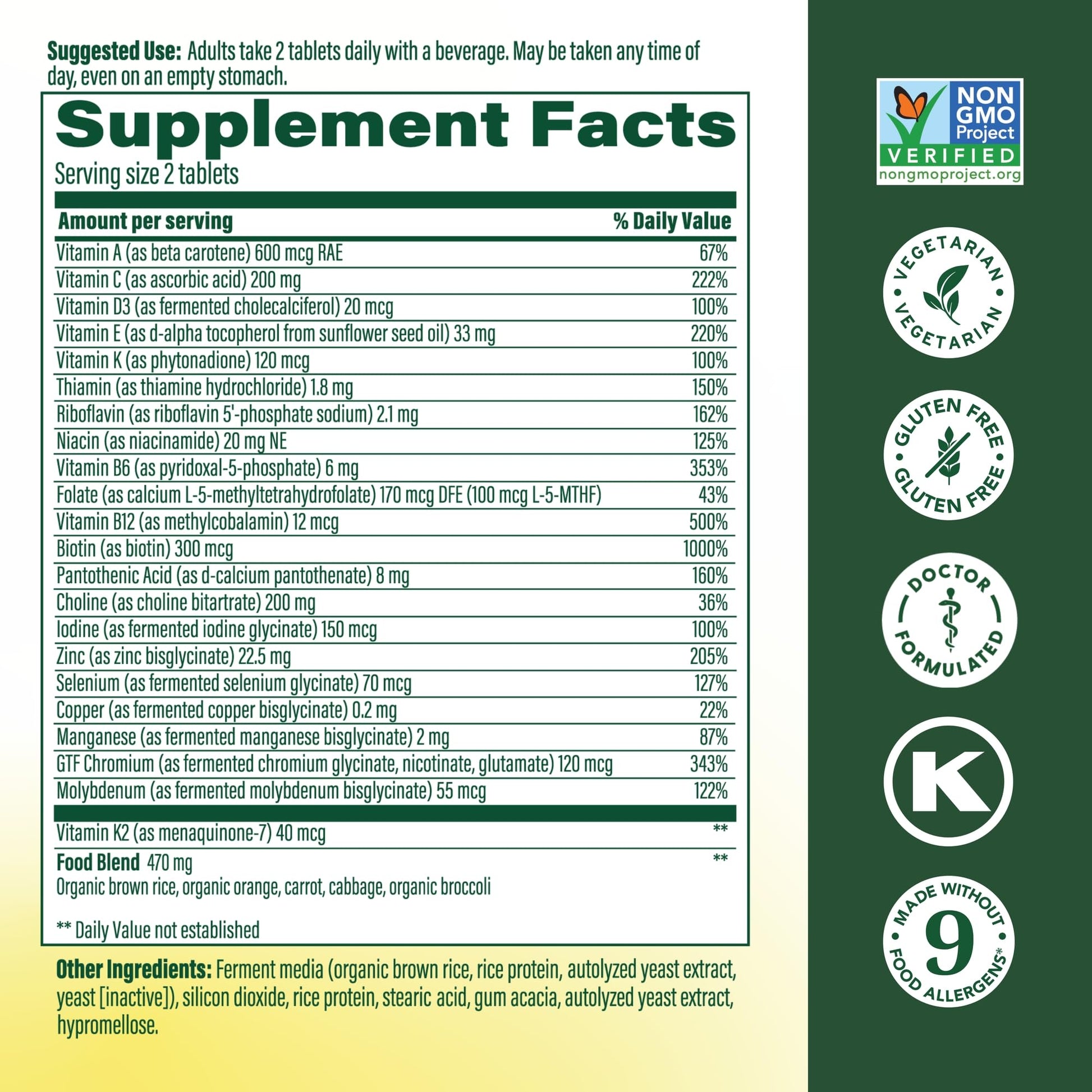 MegaFood Men's Advanced Multivitamin for Men - Doctor -Formulated - Choline, Vitamin B12, Vitamin D, Vitamin C & Zinc - Brain Health & Immune Support - Non-GMO - Vegetarian - 120 Tabs (60 Servings) MegaFoodBuy Supplements Australia