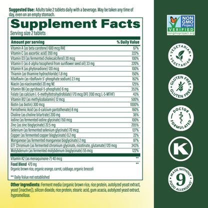 MegaFood Men's Advanced Multivitamin for Men - Doctor -Formulated - Choline, Vitamin B12, Vitamin D, Vitamin C & Zinc - Brain Health & Immune Support - Non-GMO - Vegetarian - 120 Tabs (60 Servings) MegaFoodBuy Supplements Australia