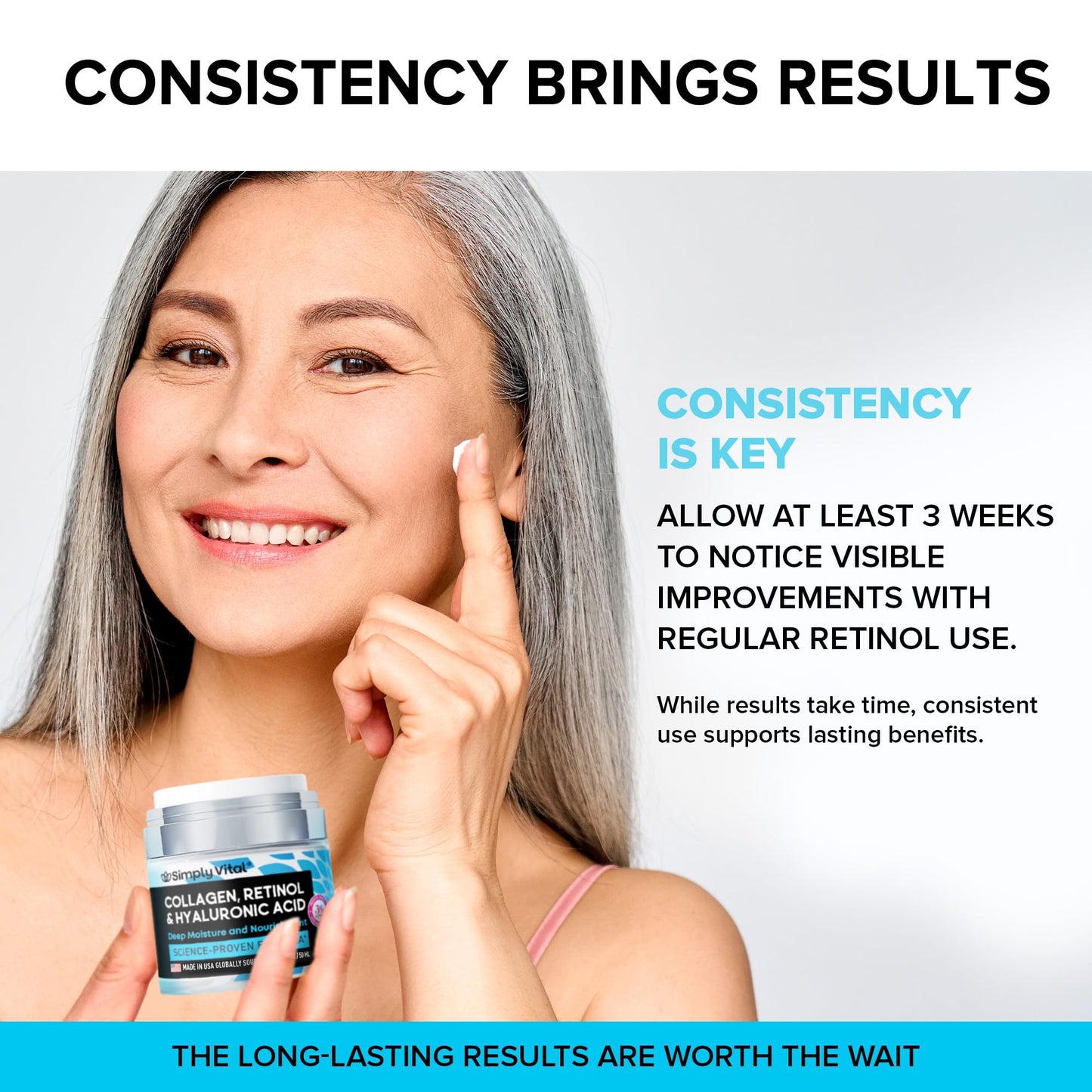 Anti-Aging Face Moisturizer with Retinol, Collagen & Hyaluronic Acid - Made in USA - Moisturizer Face Cream for Women & Men - Firming & Hydrating Neck Cream - Day & Night Skin Care - 1.7 fl oz SimplyVitalBuy Supplements Australia