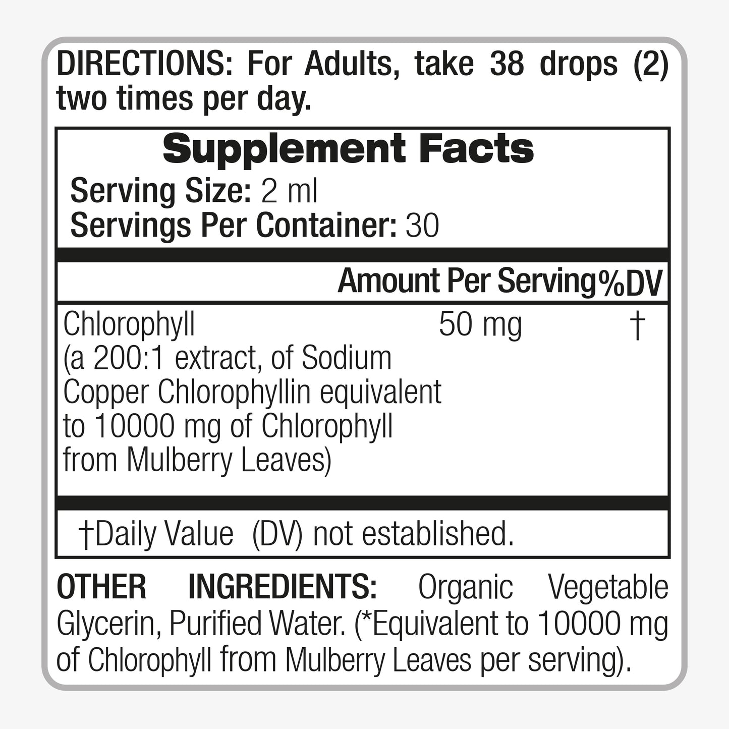 FITO MEDIC'S Lab | Liquid Chlorophyll | Chlorophyll Liquid Drops | 50 mg 200:1 Ratio Extract per Serving.