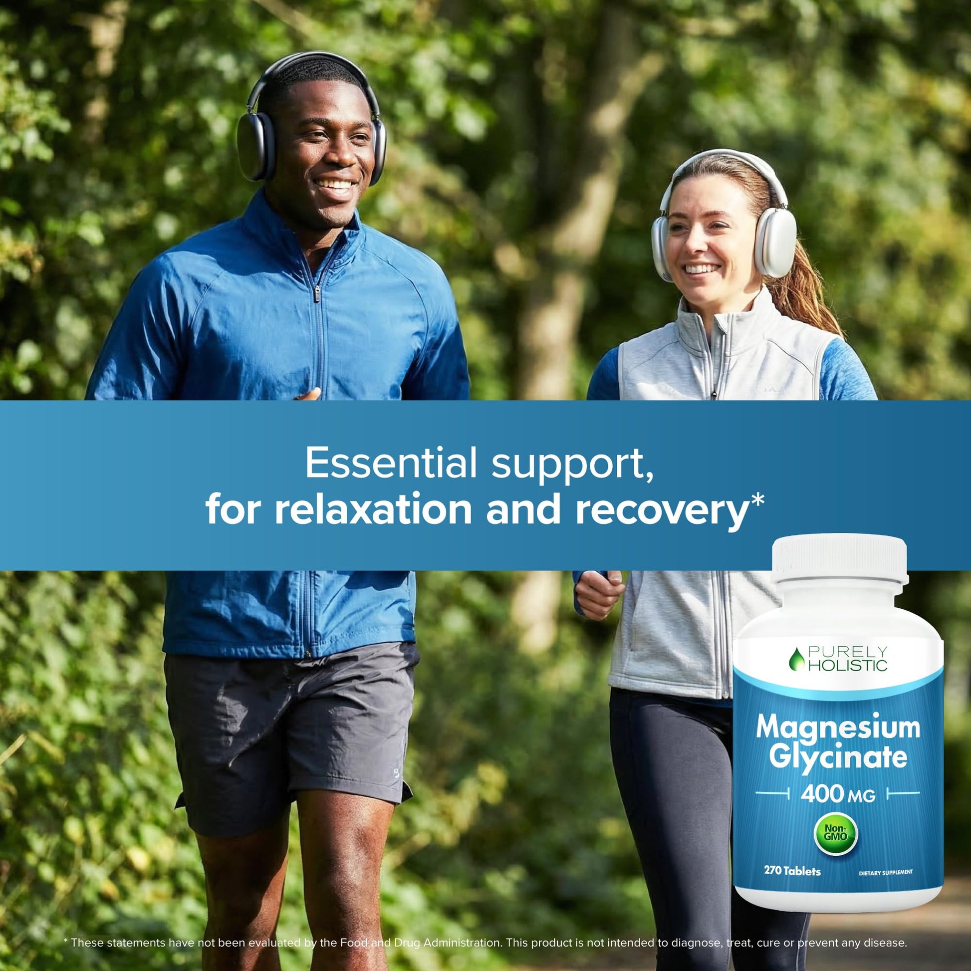 Magnesium Glycinate 400mg | 4+ Month Supply | Sleep, Relaxation & Muscle Support | High Absorption Chelated Magnesium Supplement for Women & Men | Gentle on Digestion | Vegan | 270 Tablets Purely Holistic buy supplements Au