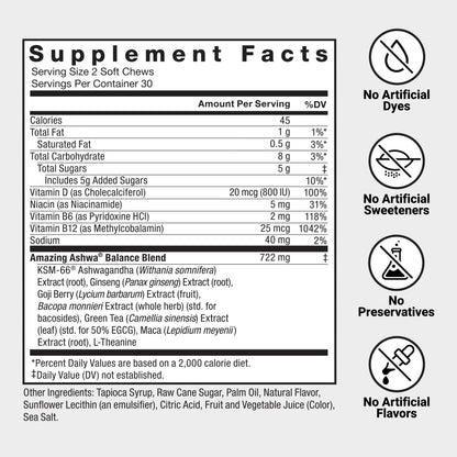 Force Factor Amazing Ashwa for Stress Relief, Memory, Focus, and Immune Support Health, Ashwaganda Supplement with KSM-66 Ashwagandha