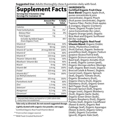 Garden of Life Organics Men's Gummy Vitamins - Berry - Certified Organic, Non-GMO, Vegan, Kosher Complete Multi - Methyl B12, C & D3 - Gluten