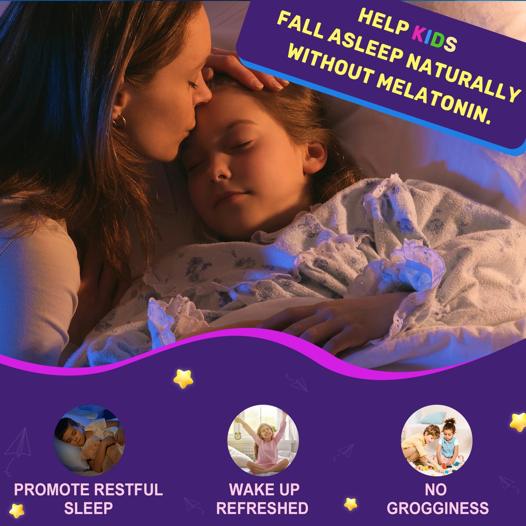 Kids Sleep Gummies - Magnesium Glycinate Gummies, Melatonin Free Sleep Aid | Magnesium, Calcium, D3, B6, L Theanine | Kid Melatonin Alternative for Restful Sleep (Pack of 1) LILICAREBuy Supplements Australia