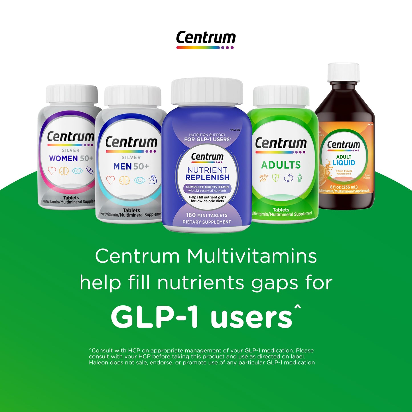 Centrum Minis Silver Multivitamin for Men 50 Plus, Multivitamin/Multimineral Supplement, Vitamin D3, B-Vitamins and Zinc, Non-GMO Ingredients, Supports Memory