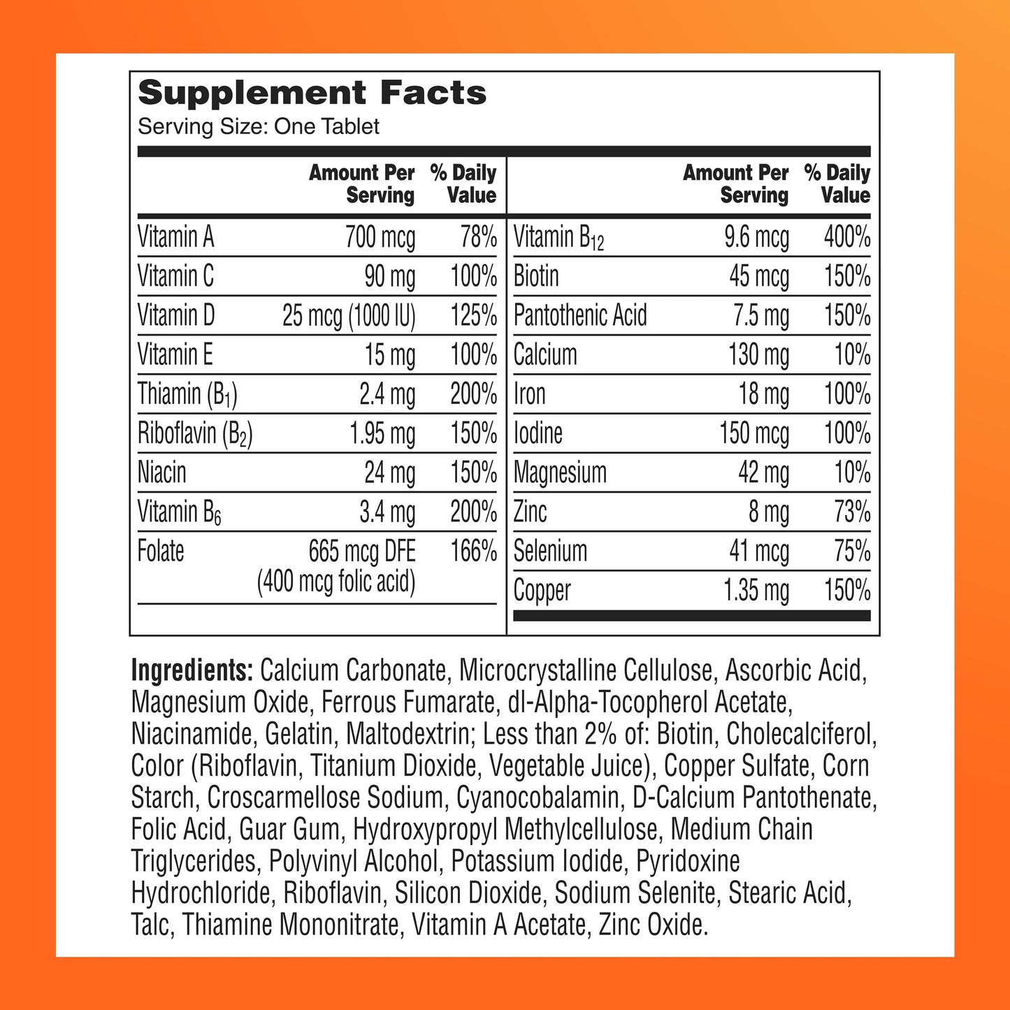 One A Day Multivitamin for Women- Daily Vitamins for Woman with Biotin, Calcium, Folic Acid, Iron & Zinc, Complete Women’s Vitamins