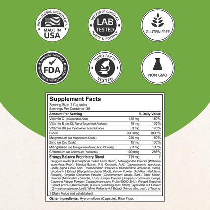 Blood Sugar - Advanced Formula with Bitter Melon, Ashwagandha, Cinnamon, Chromium, Magnesium, Vitamins, Alpha Lipoic Acid, Cayenne Pepper & More