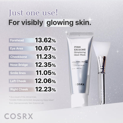 COSRX PDRN EXOSOME Glaze Wrapping Mask with SALMON DNA PDRN, Easy Peel-Off Overnight Mask for Glass Skin, Firmness