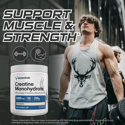 Bucked Up Pure Micronized Creatine Monohydrate for Women and Men - Easy to Mix and Unflavored - 5G Per Serving