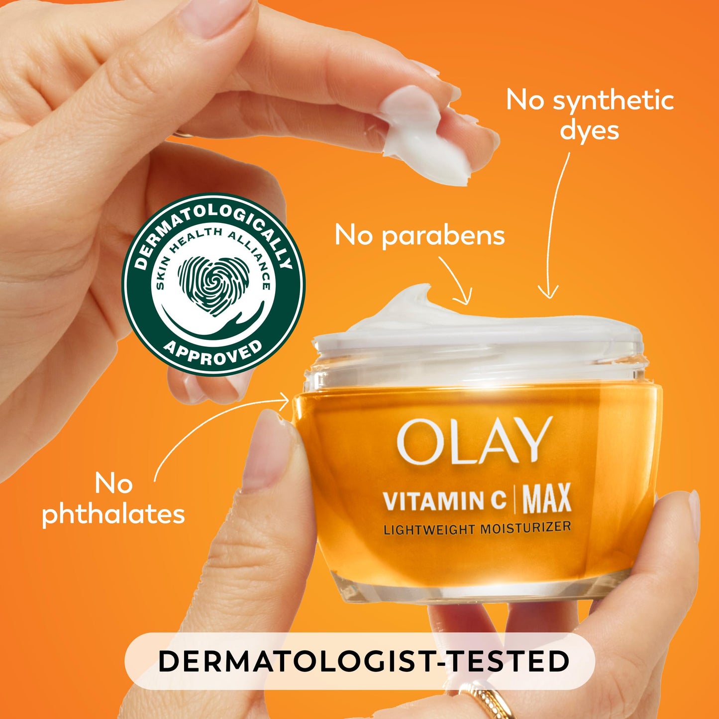 Olay, Vitamin C MAX Face Moisturizer, Brightening Cream for Women, Hydrating, Evens Tone, Dark Spot and Hyperpigmentation Reduction