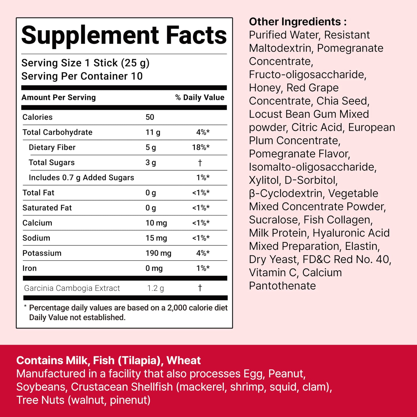 FOODOLOGY Coleology Cutting Stick Jelly (Pomegranate) – Dietary Fiber Supplement for Healthy Weight Management, Chia Seeds & Garcinia Cambogia