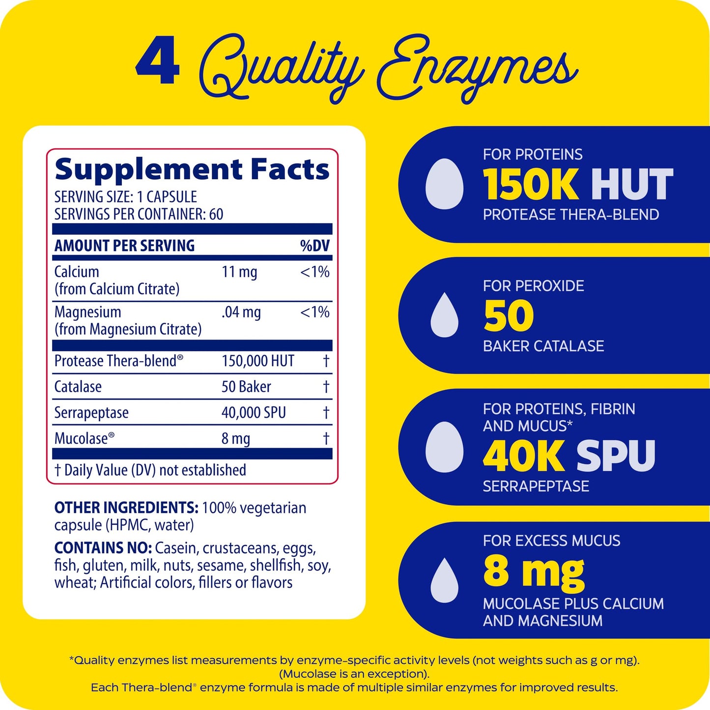 Enzymedica Immune Defense Regular Strength Caps - Proteolytic Enzyme Supplement for Men & Women, Immune Health Support Supplement with Protease, Catalase, Serrapeptase & Mucolase, Vegan - 180 Capsules Enzymedica buy supplements Au